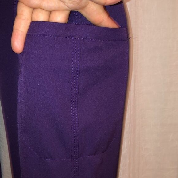 carhartt SP Force Purple Scrub Pants with Six Pockets Gold Drawstrings - Picture 8 of 14
